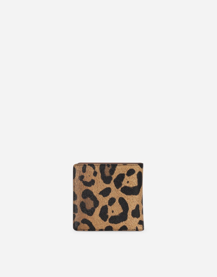 Leopard-print Crespo bifold wallet with branded plate - 3