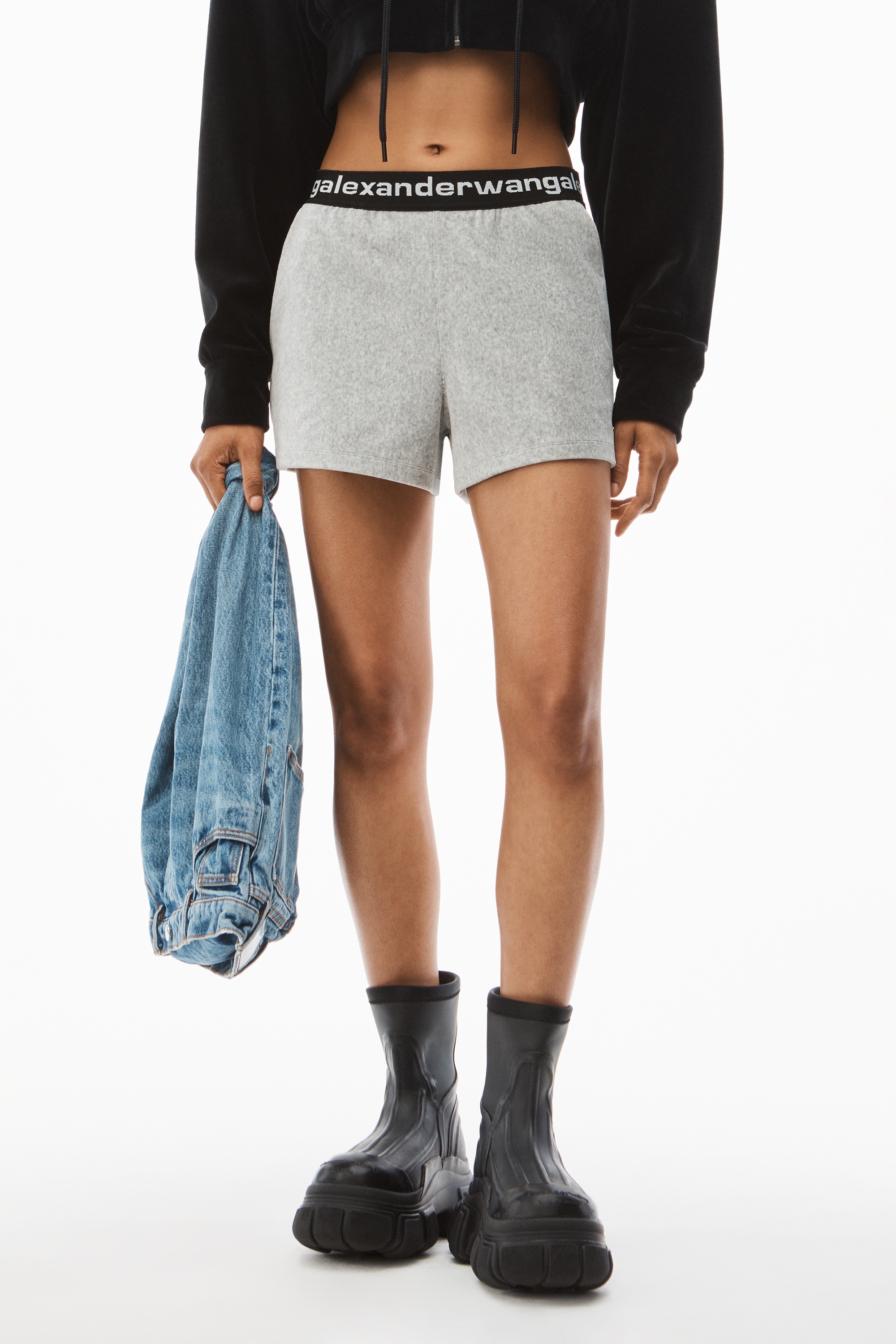 LOGO ELASTIC SHORT IN STRETCH CORDUROY - 3