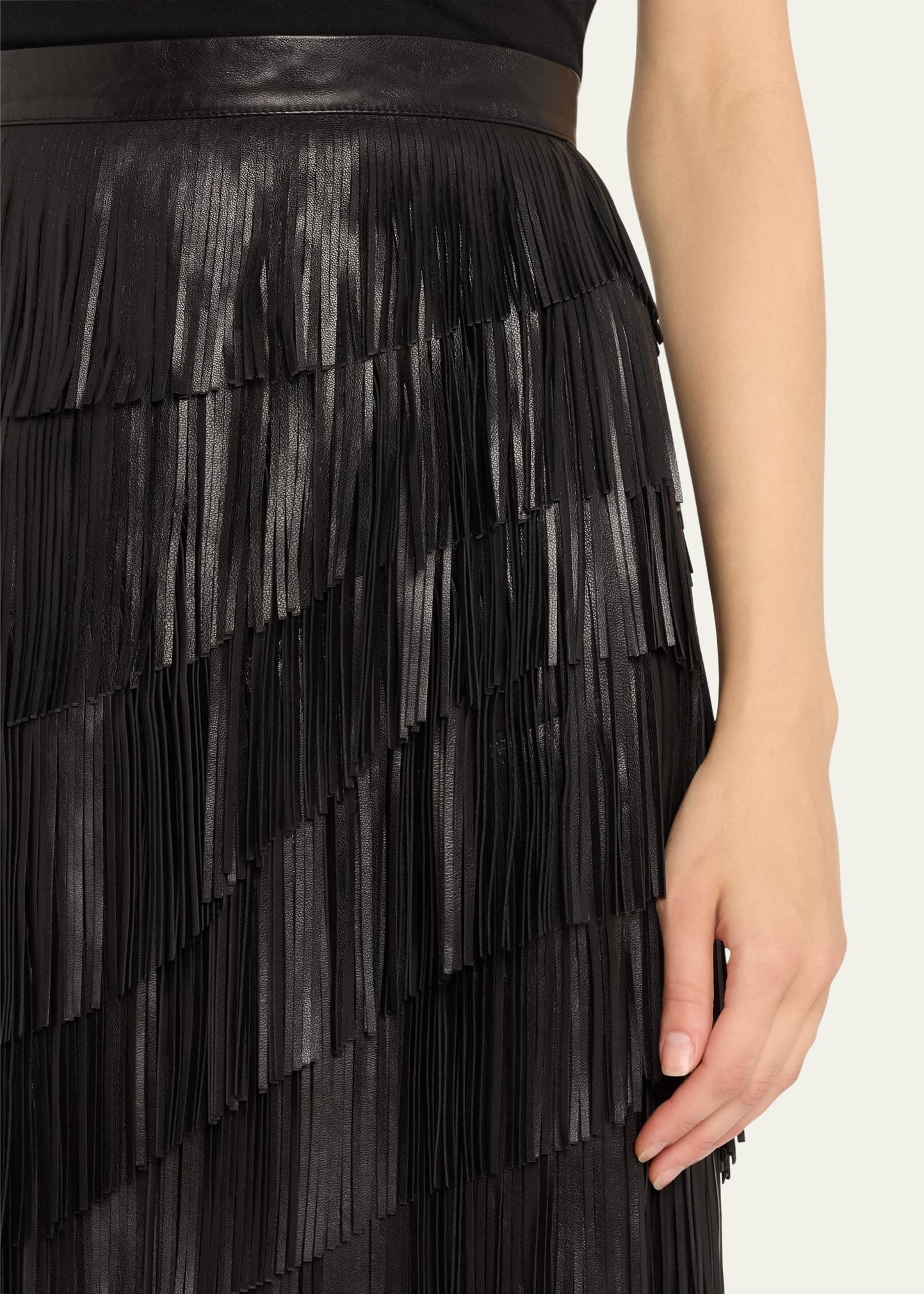 Therese Leather Fringe Skirt - 5