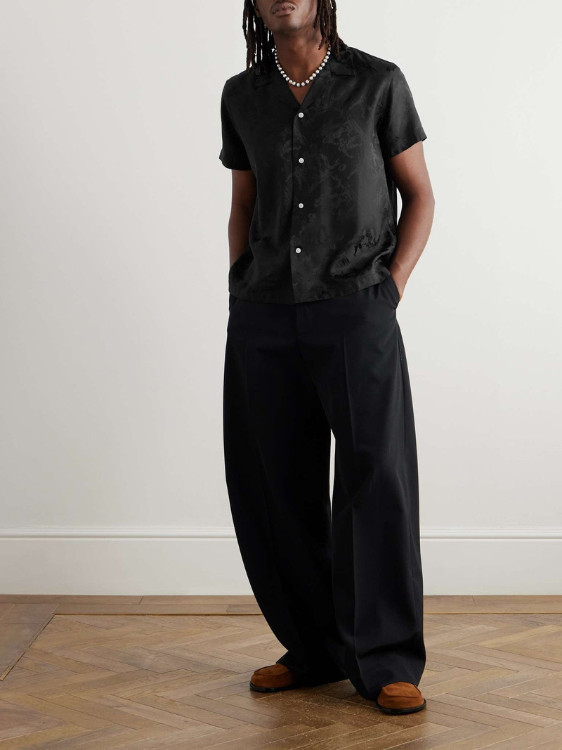 BODE Camp-Collar Satin-Jacquard Shirt outlook