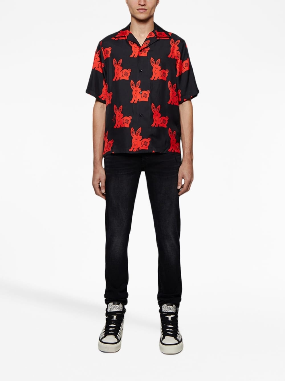 bandana-print high-top sneakers - 4