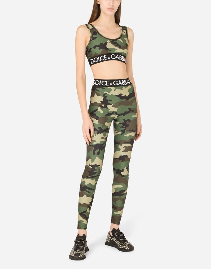 Camouflage-print jersey leggings - 6