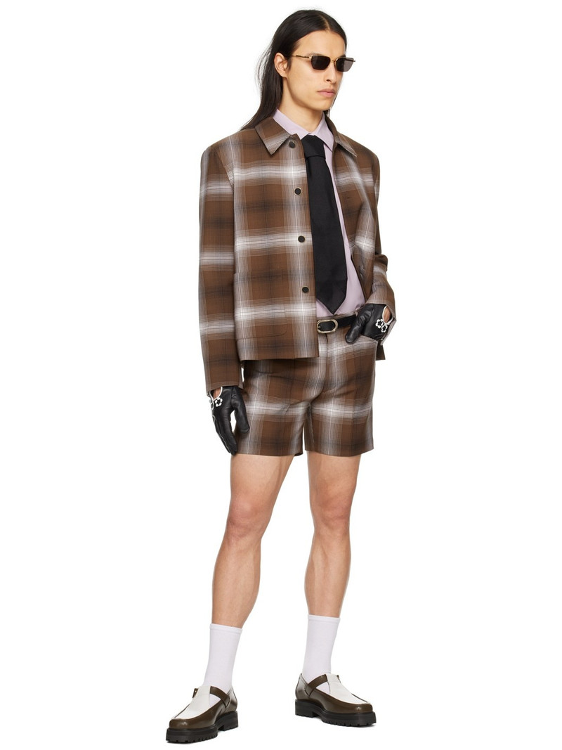 ERNEST W. BAKER Brown Check Shorts outlook
