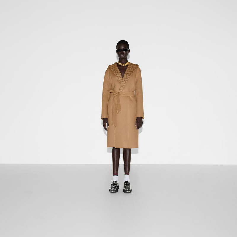 GUCCI Reversible GG silk wool blend coat outlook