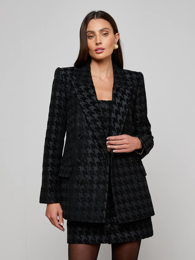 L'AGENCE Cambrie Oversized Houndstooth Blazer outlook