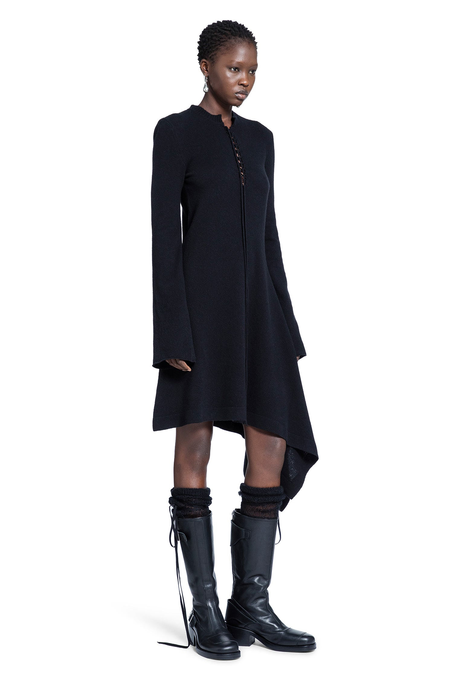 Cordule Lace-up Serafino Dress - 3