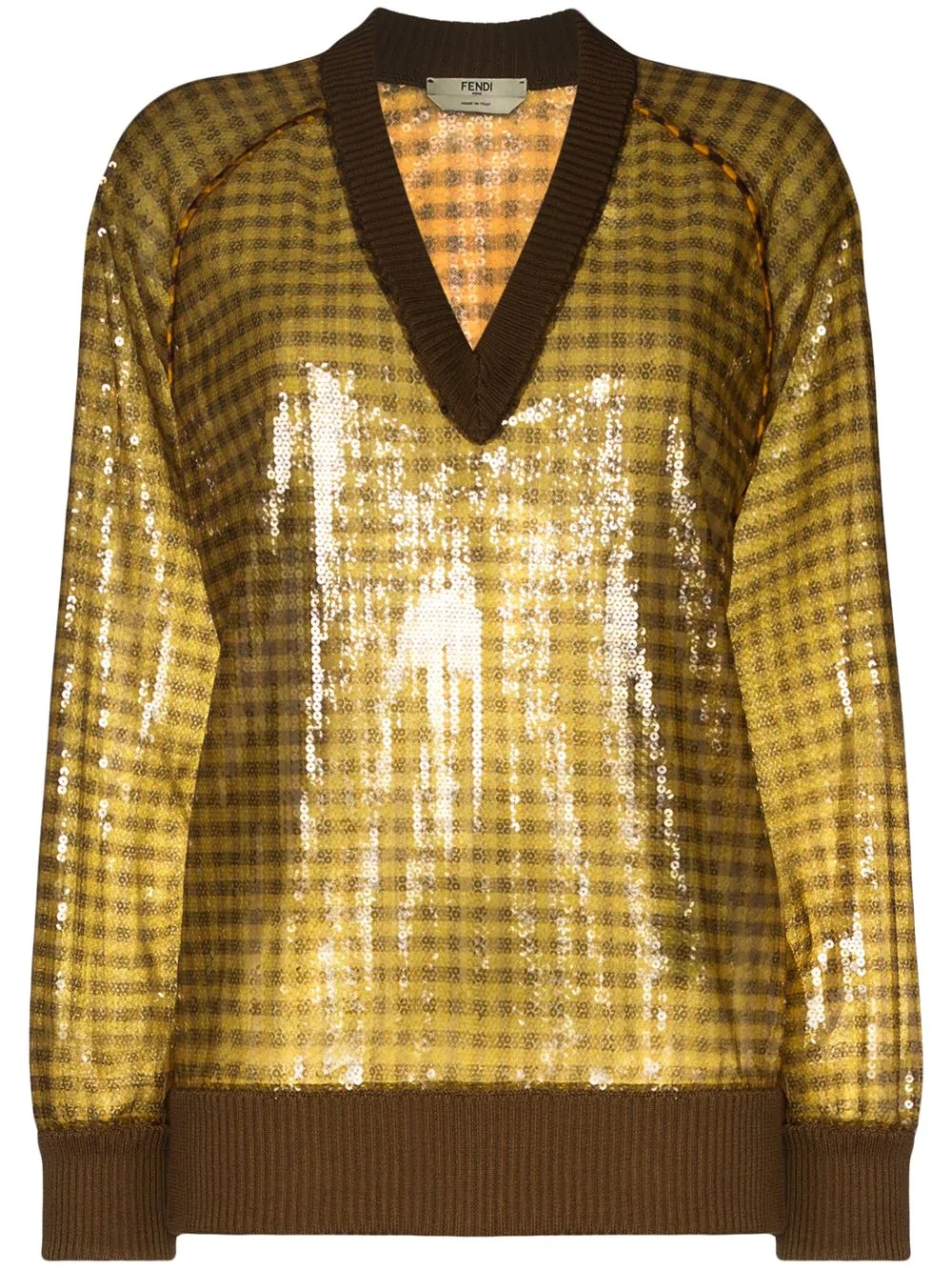 sequinned check jumper - 1