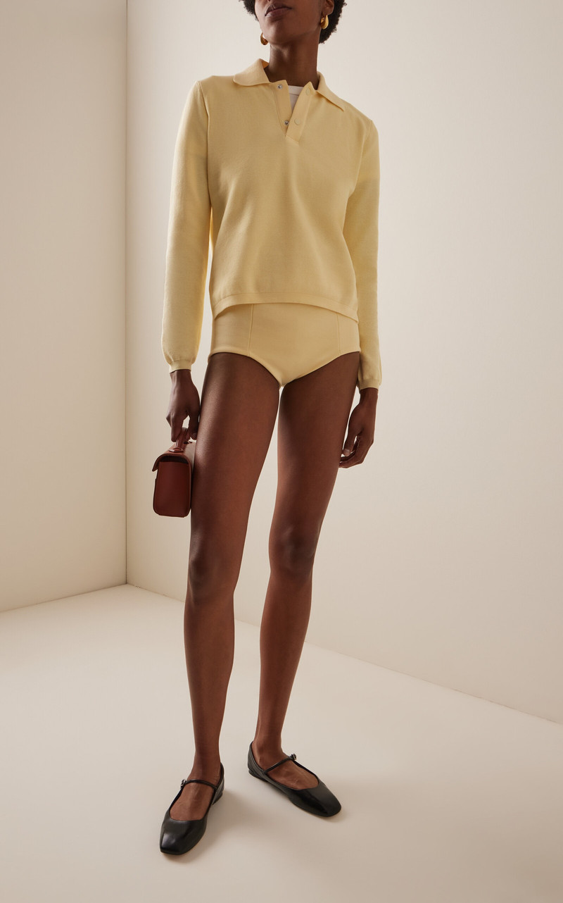 HIGH SPORT Exclusive Brooke Cotton Polo Sweater yellow outlook