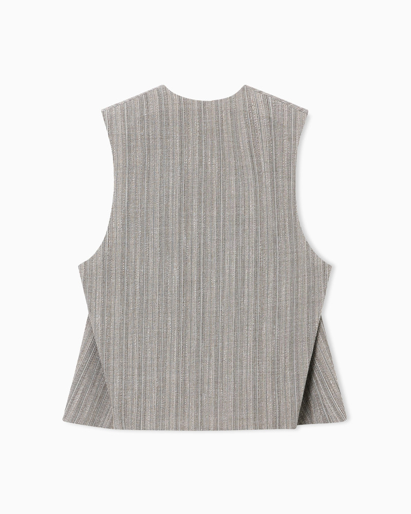 MULTI-STRIPED 3D EFFECT JASPÉ JACQUARD WAISTCOAT 3