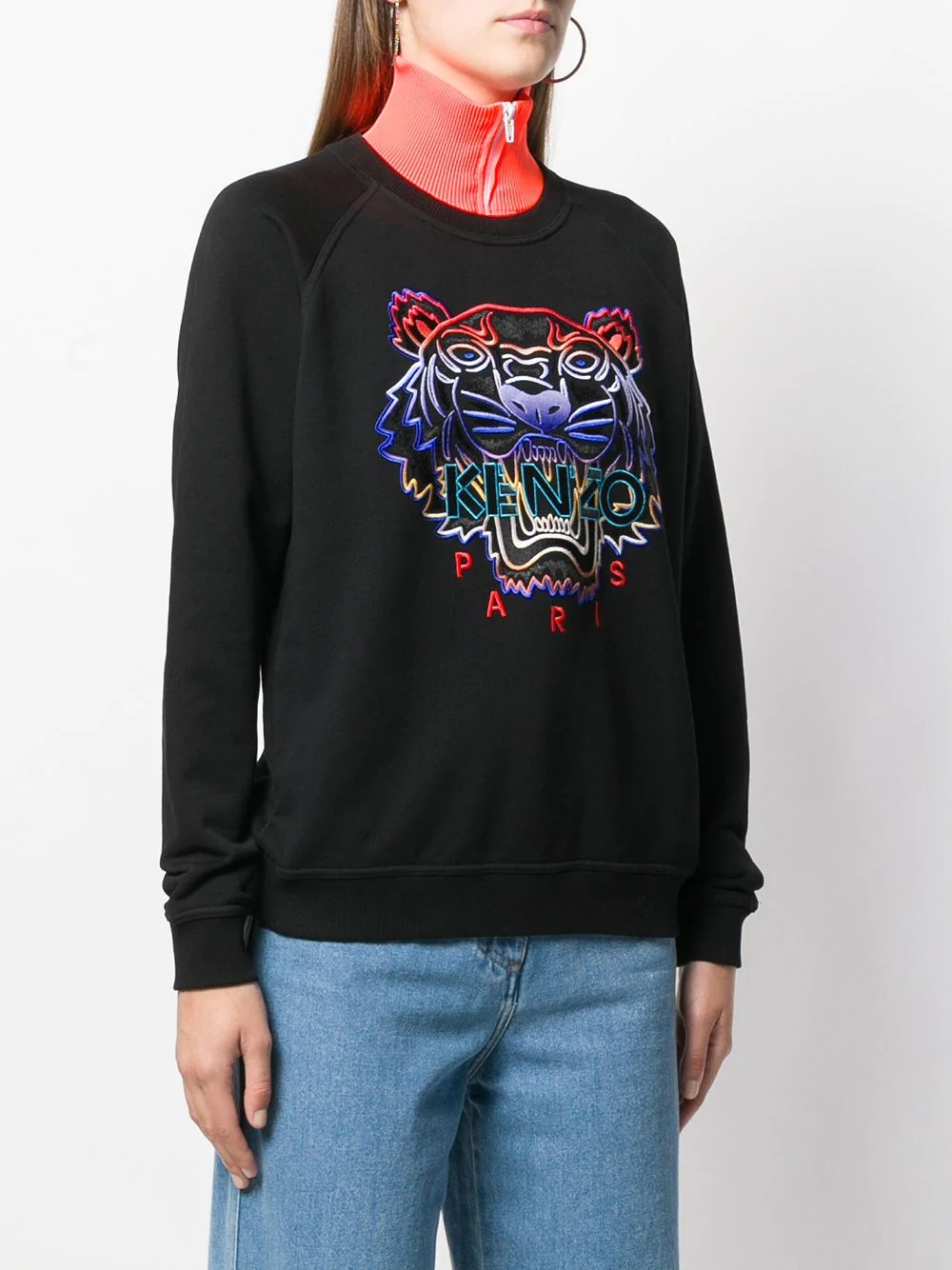 tiger embroidered sweatshirt - 3