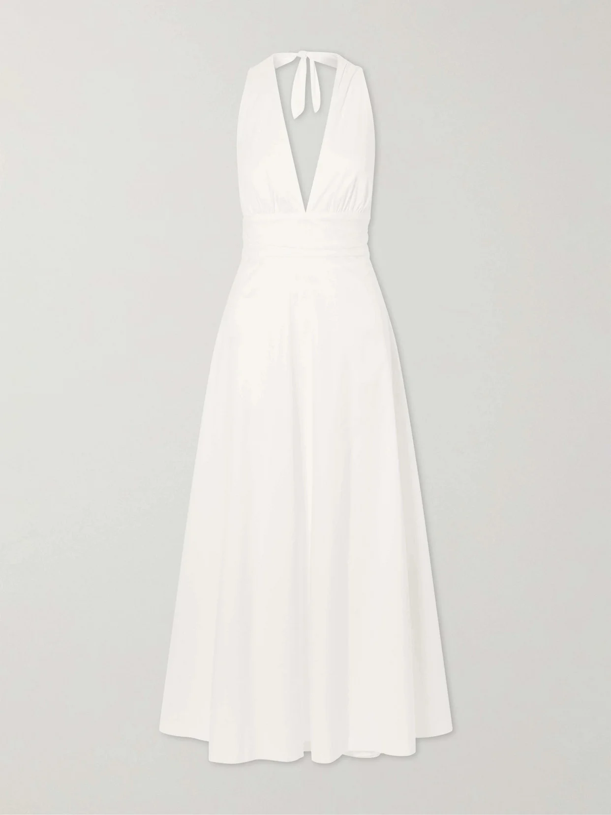 Marilyn Organic Cotton-blend Poplin Halterneck Maxi Dress - 1
