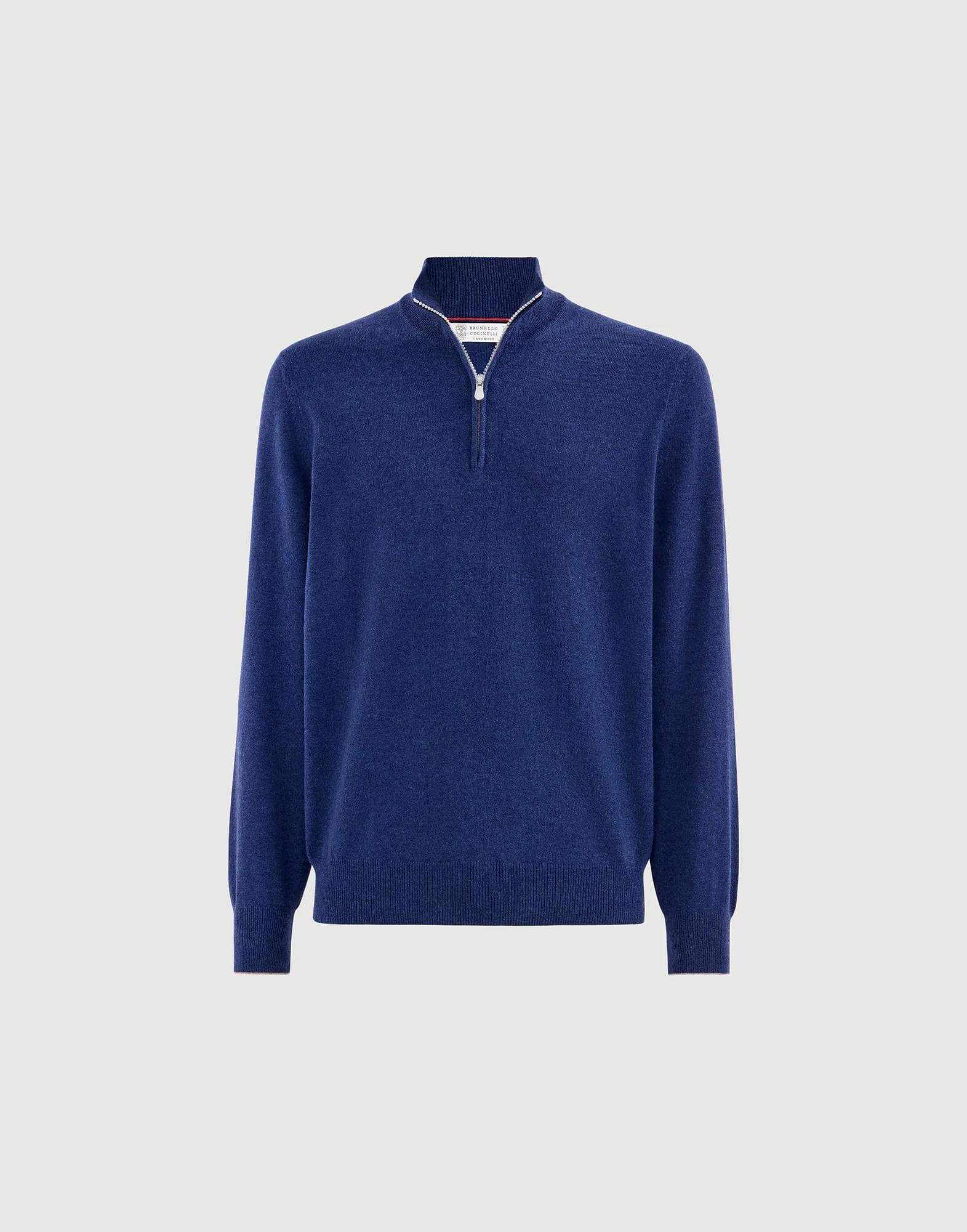 Cashmere sweater with half zip - 1
