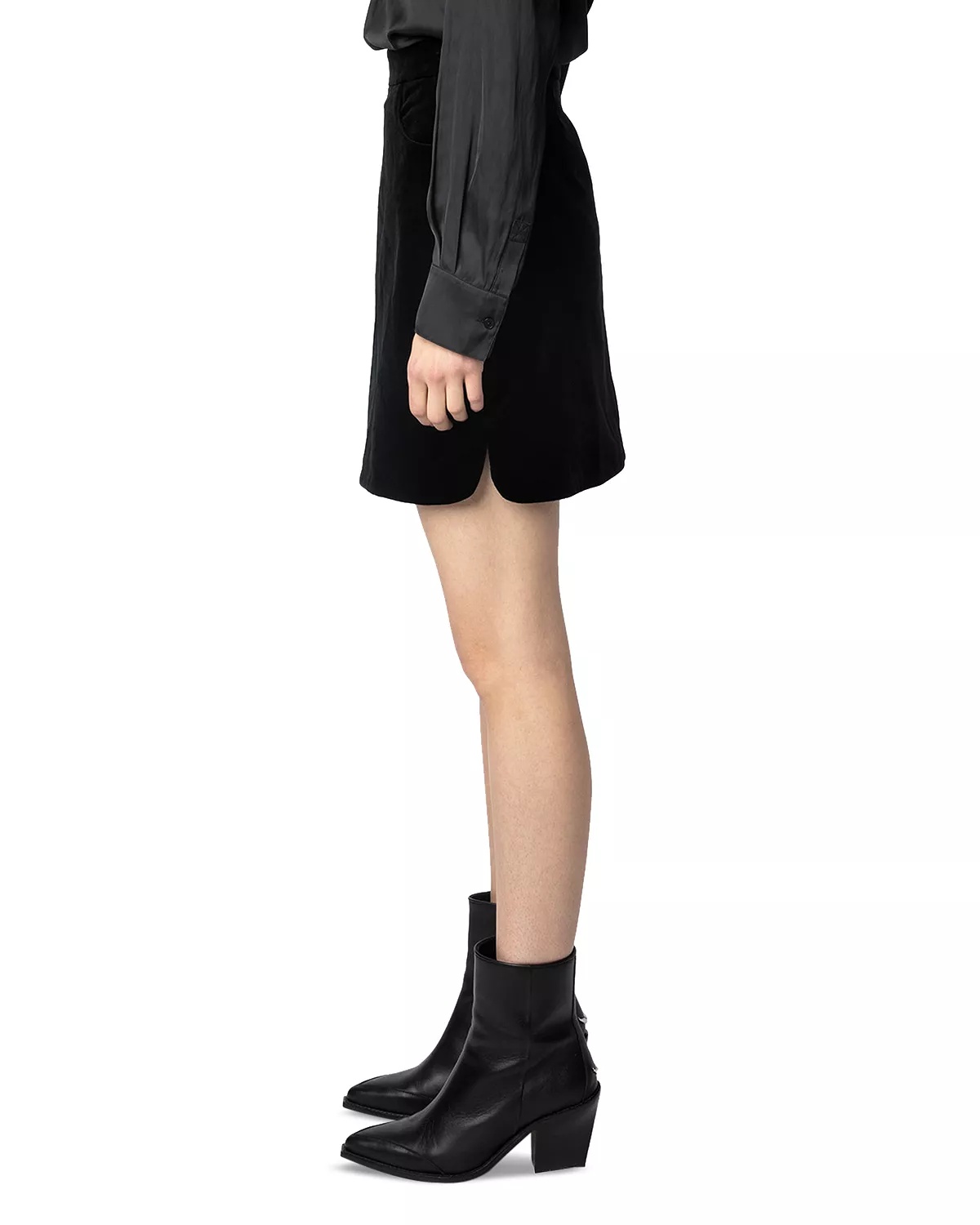 Jinette Velvet Mini Skirt - 4