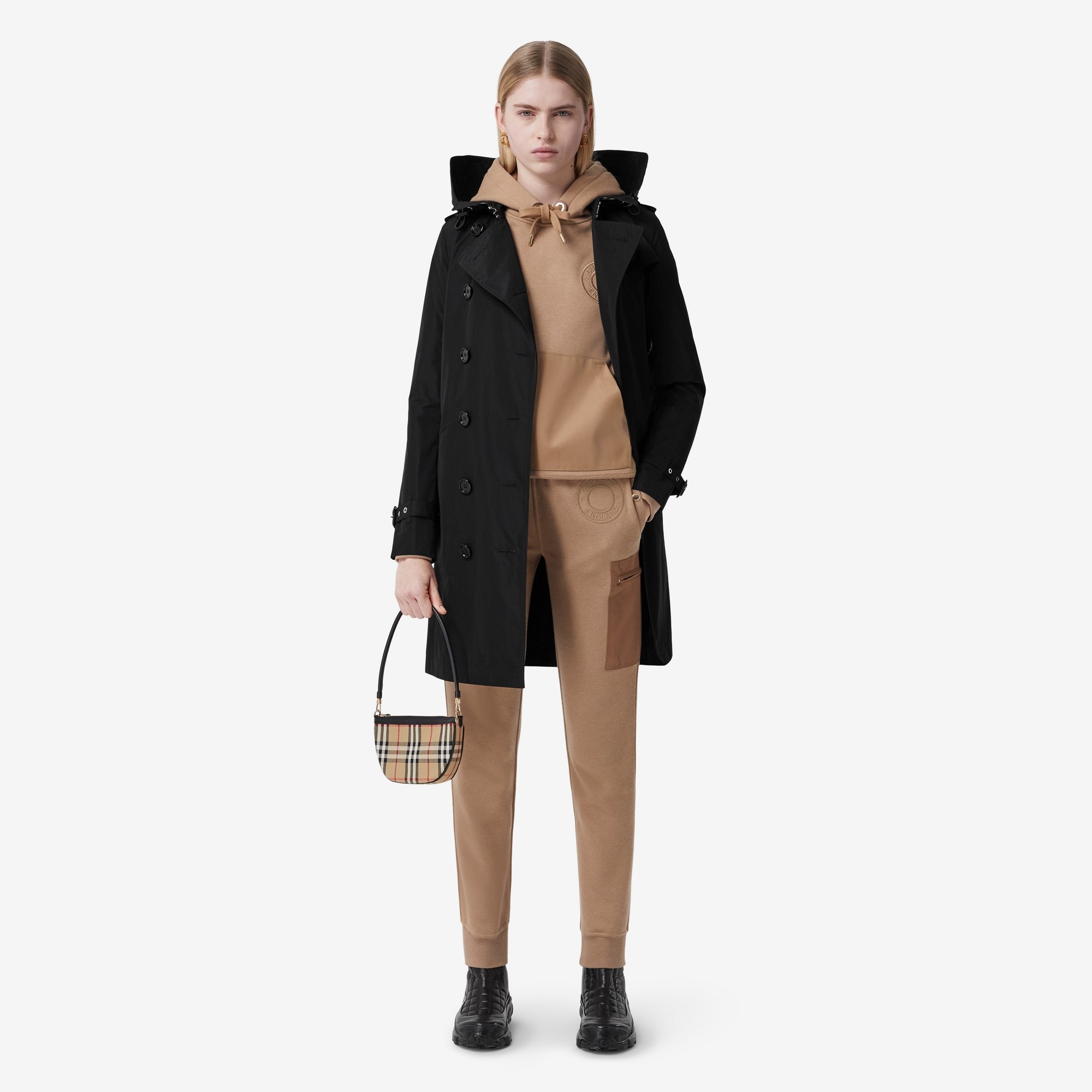 Detachable Hood Taffeta Kensington Trench Coat - 2