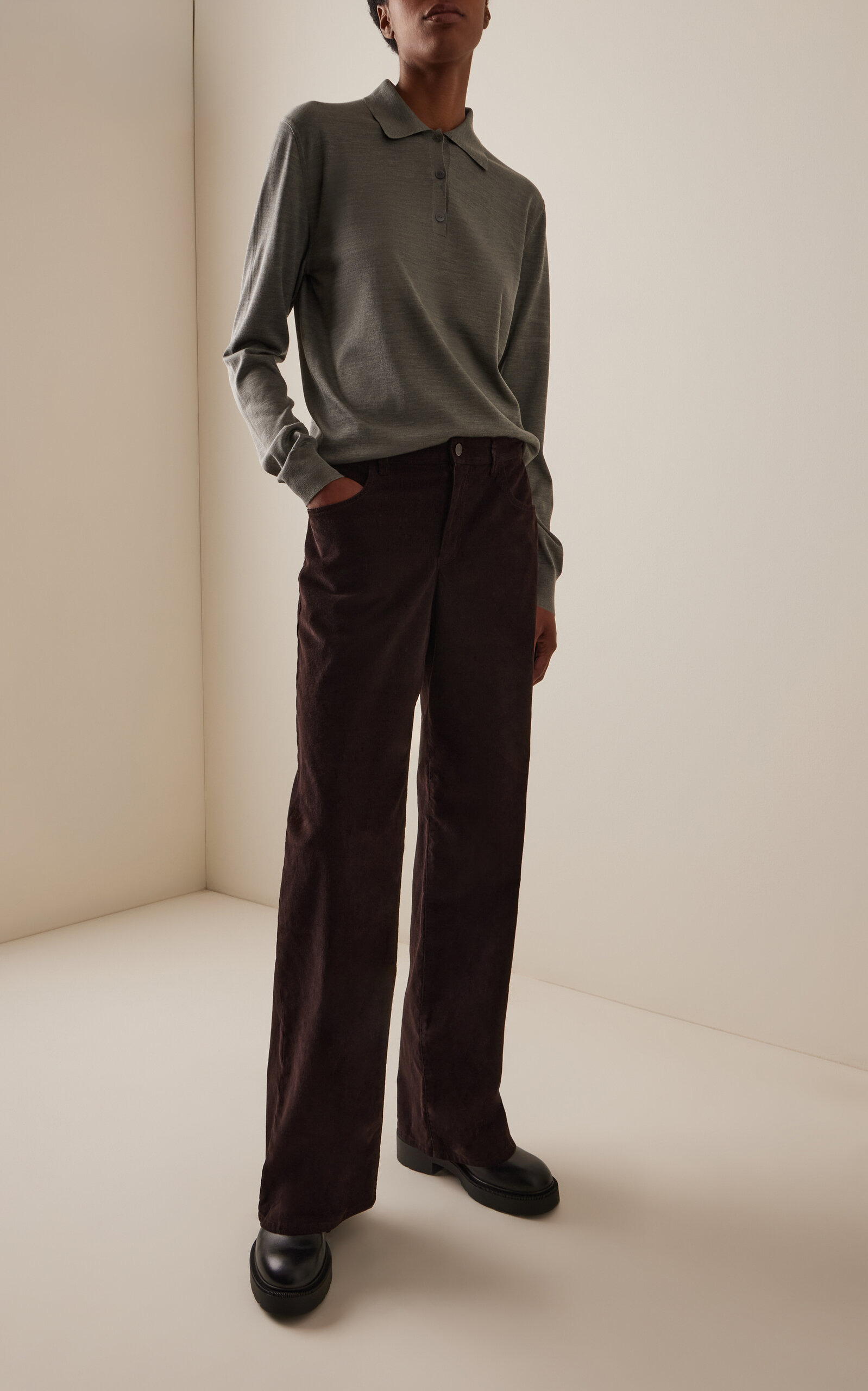 Egglita Corduroy High-Rise Straight-Leg Jeans brown - 2