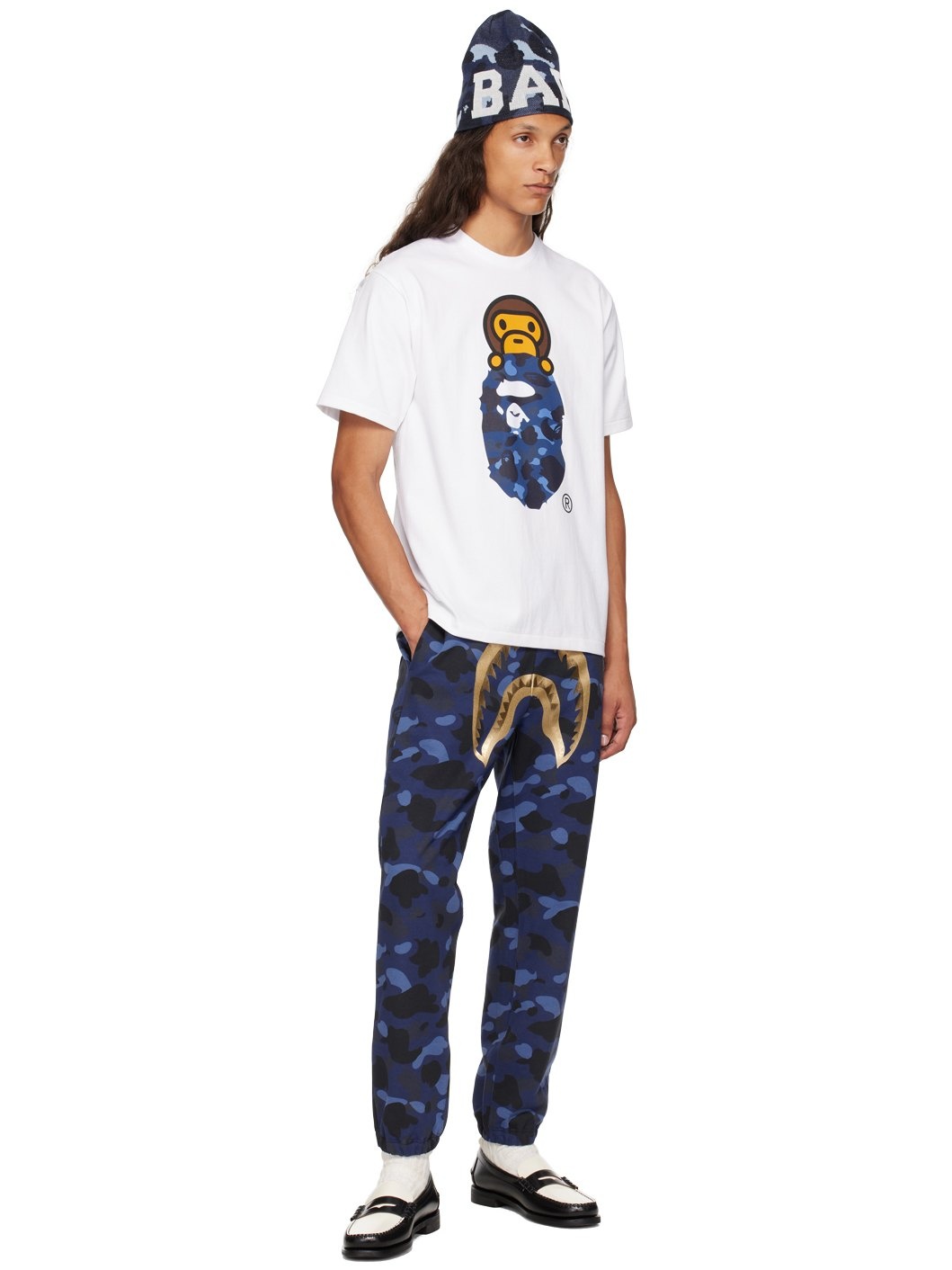 Navy Color Camo Shark Sweatpants - 4