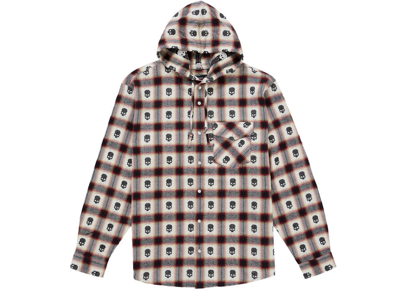 Supreme Number (N)ine Hooded Flannel Shirt White 1