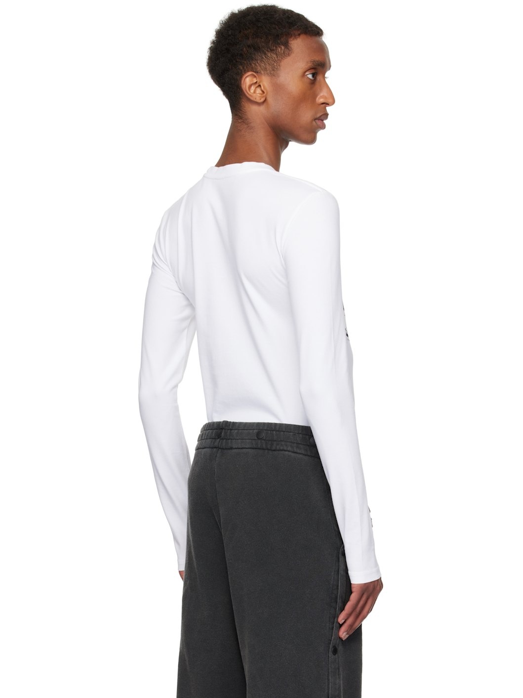 White Hairy Chest Long Sleeve T-shirt - 3