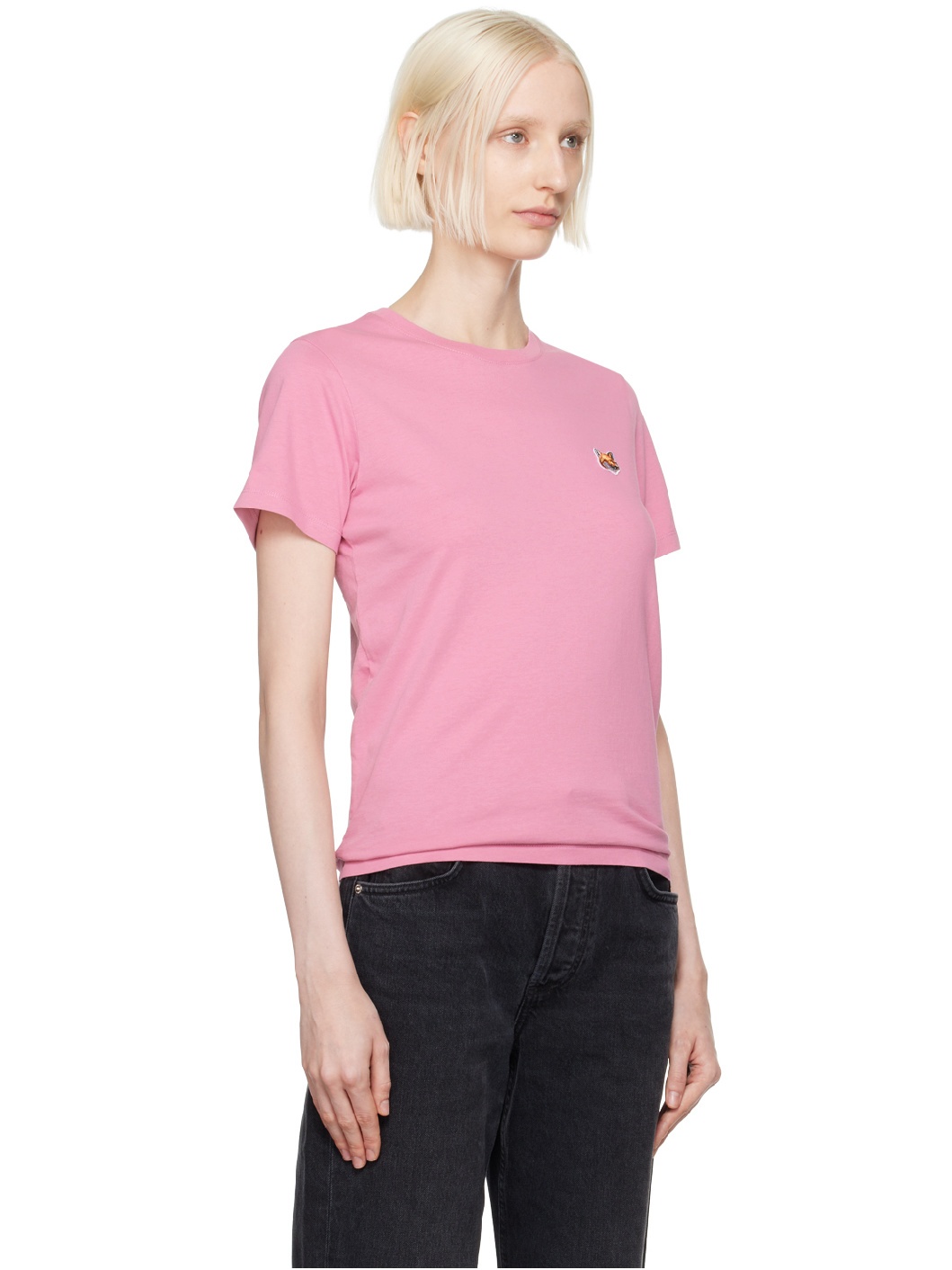 Pink Fox Head Patch Regular T-shirt - 2