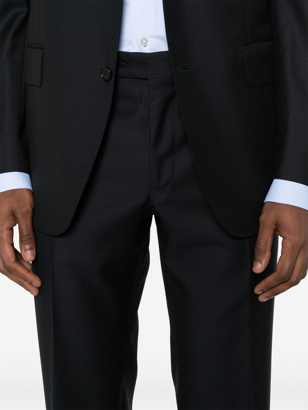 single-breasted wool suit - 6