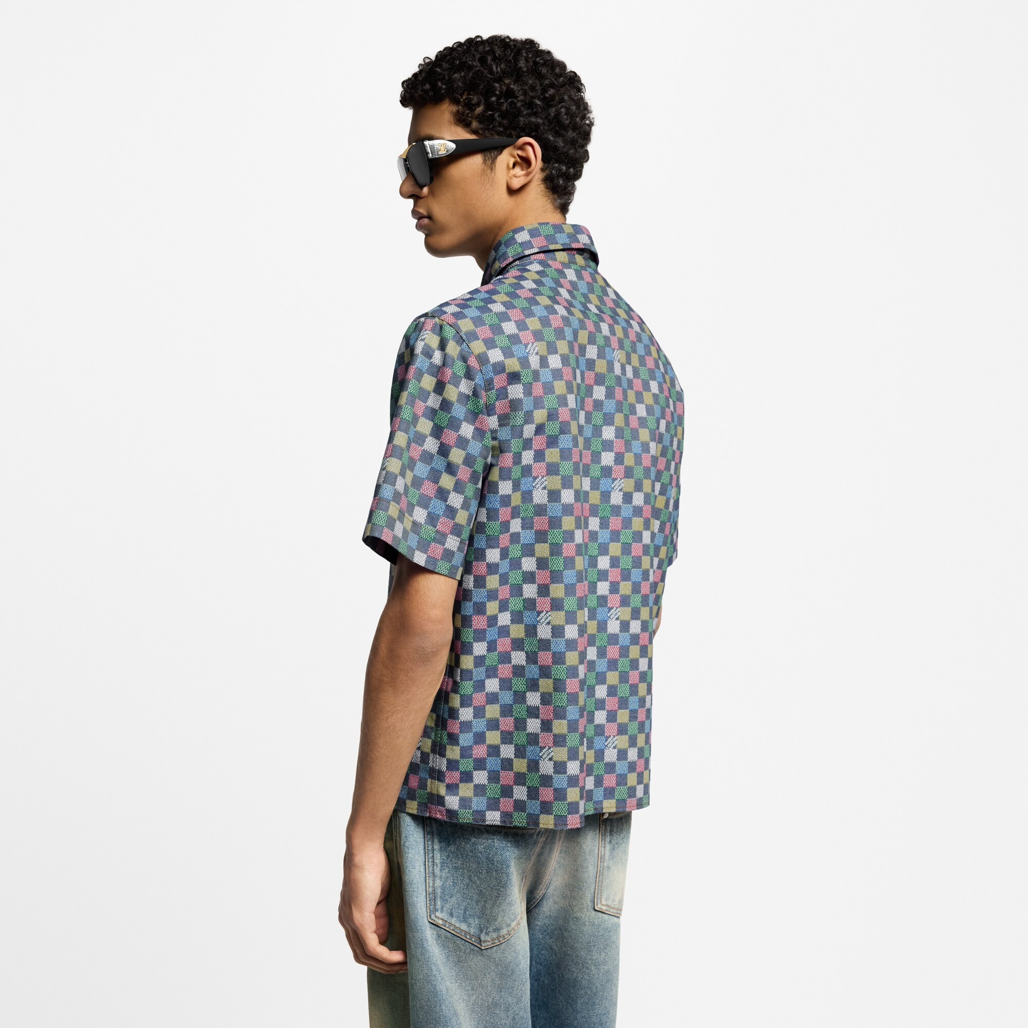 Damier Chambray Short-Sleeved Shirt - 5