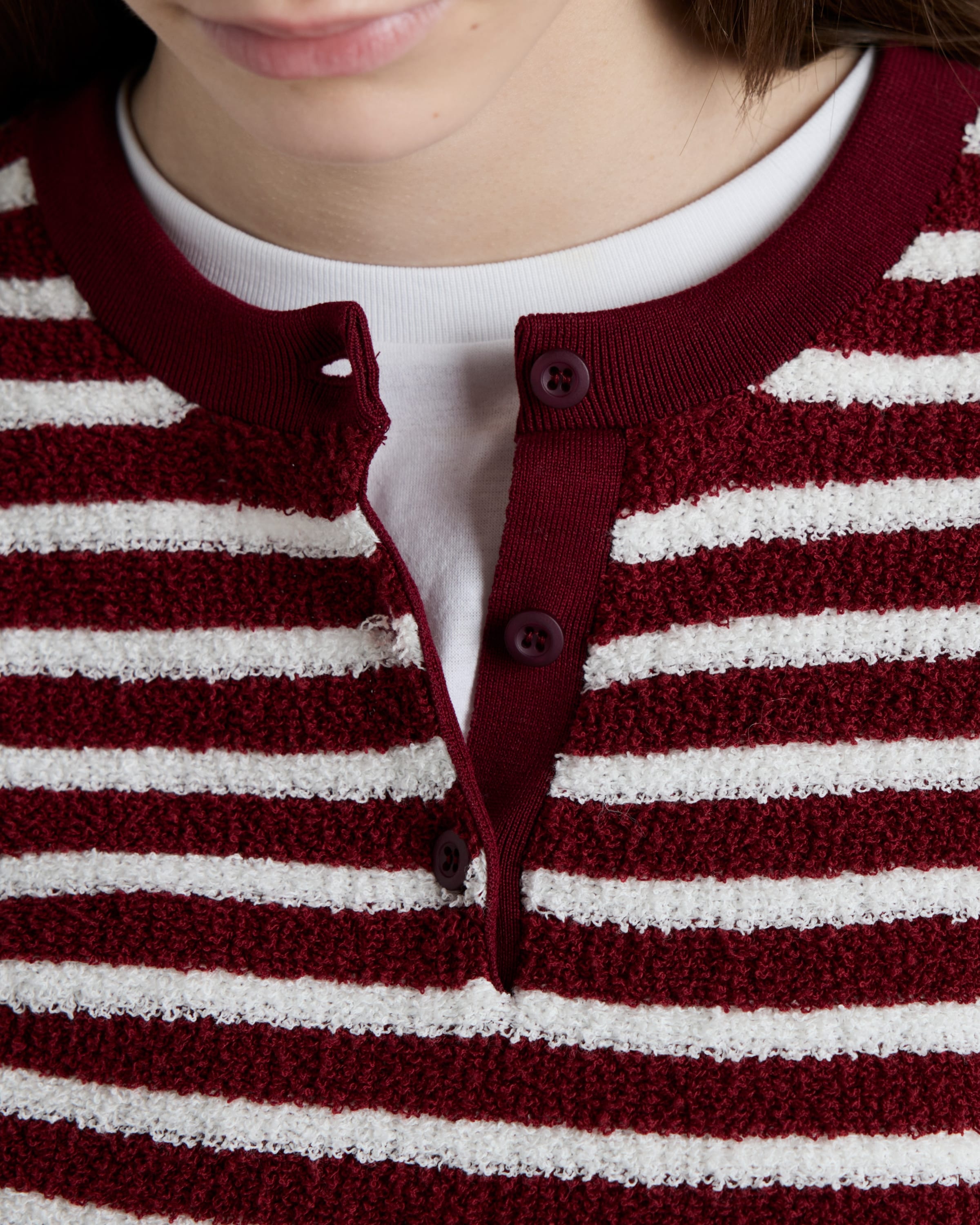 Cotton bouclé crew-neck sweater - 4