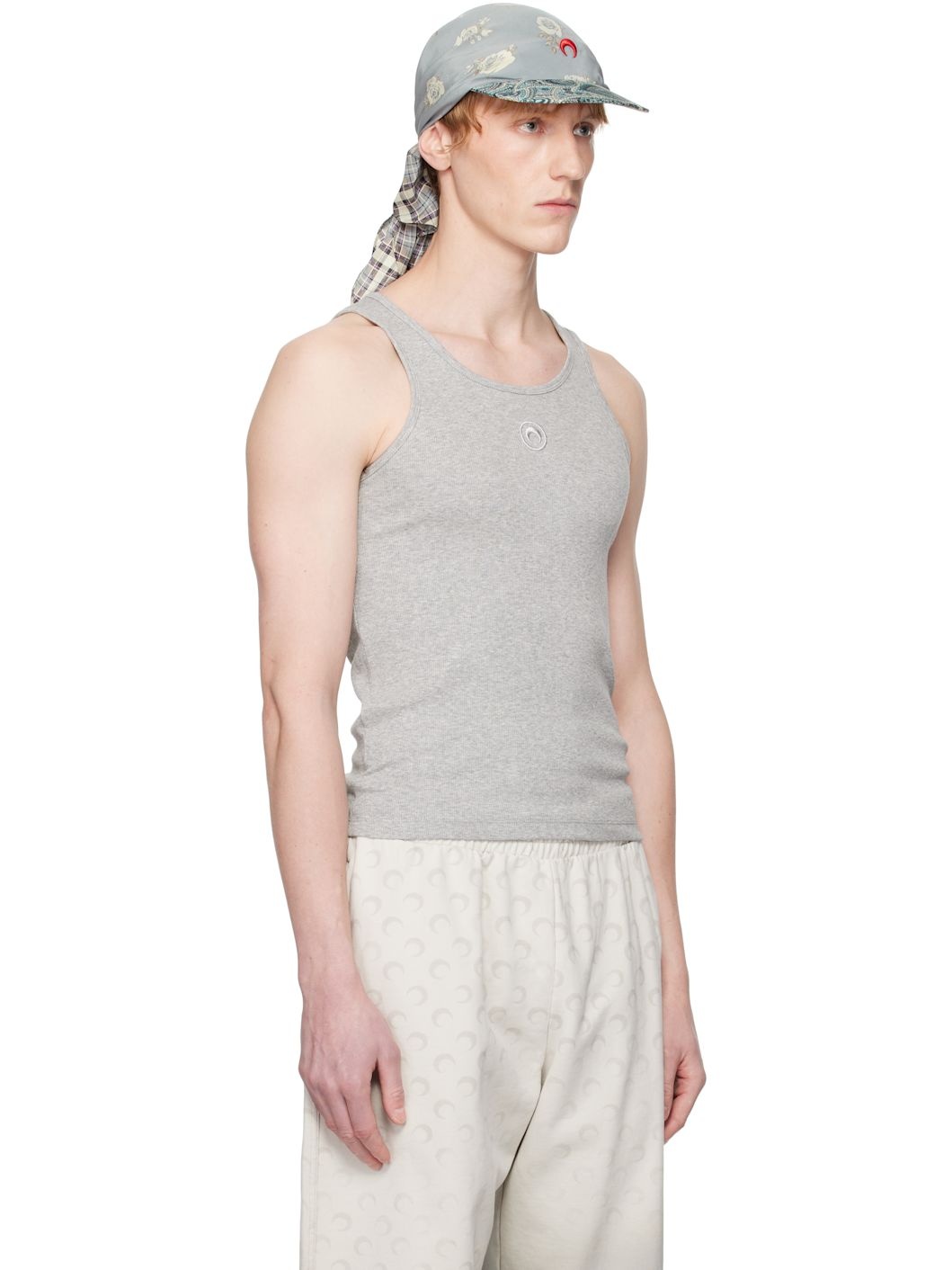 Gray Organic Cotton Rib Tank Top - 2