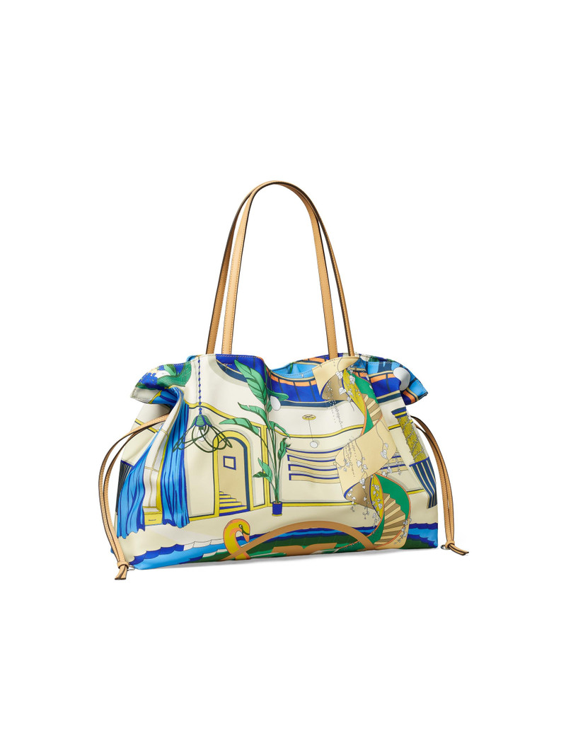 Women's Ella Printed Drawstring Tote Bag - Pool Blue 4