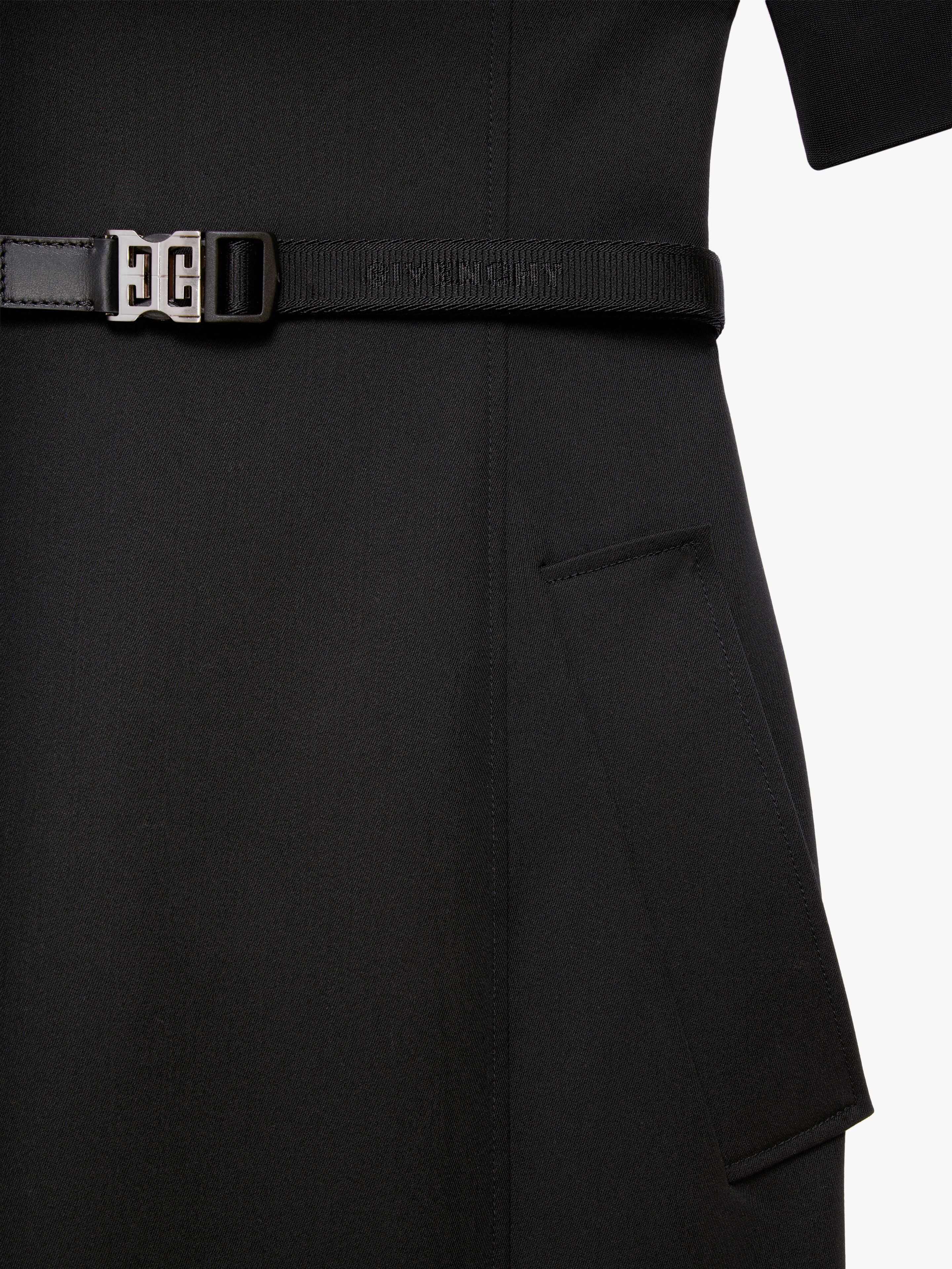 DRESS IN TECHNICAL WOOL WITH 4G BELT - 5