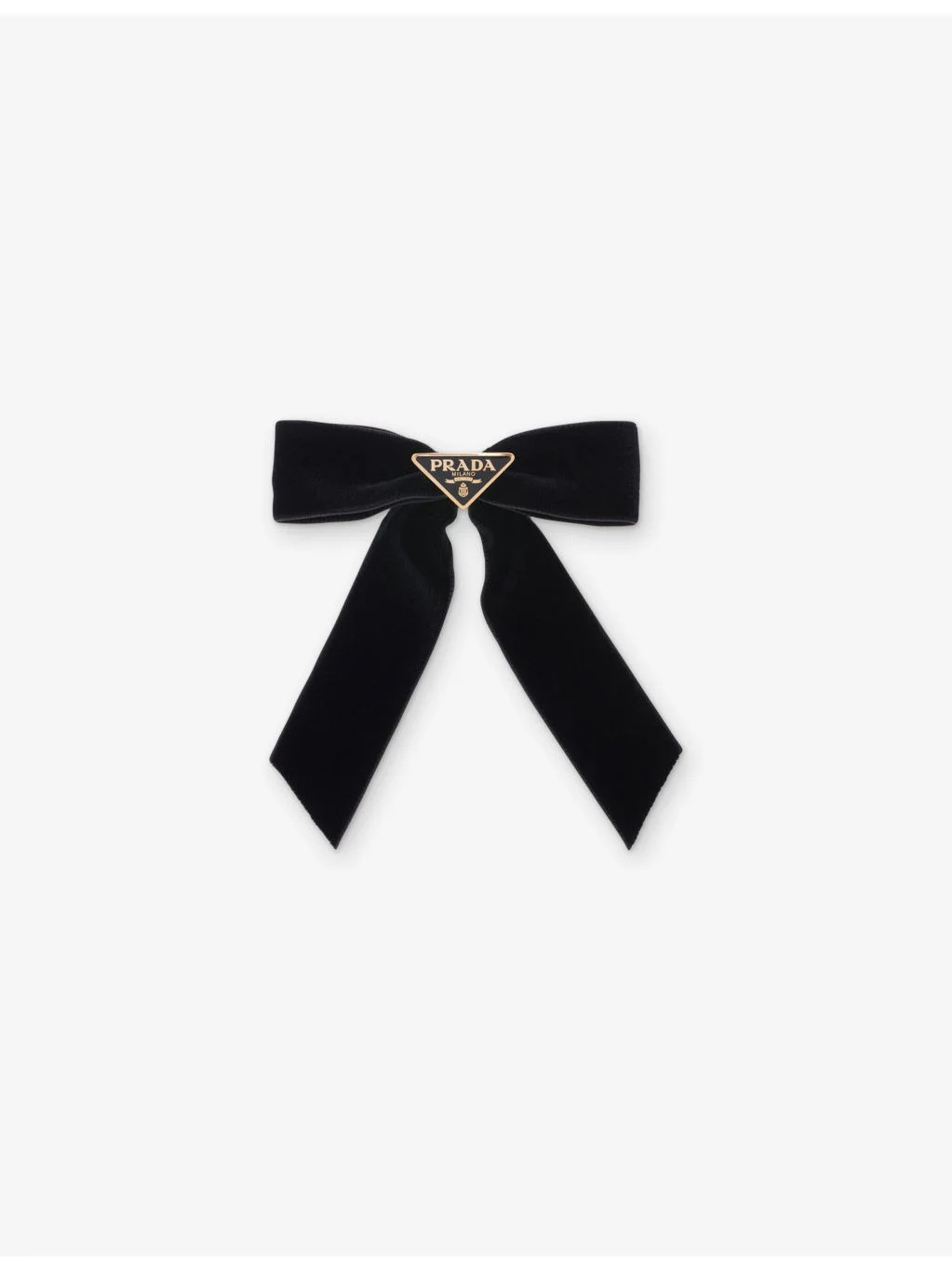 Brand-Plaque Velvet Hair Clip - 1