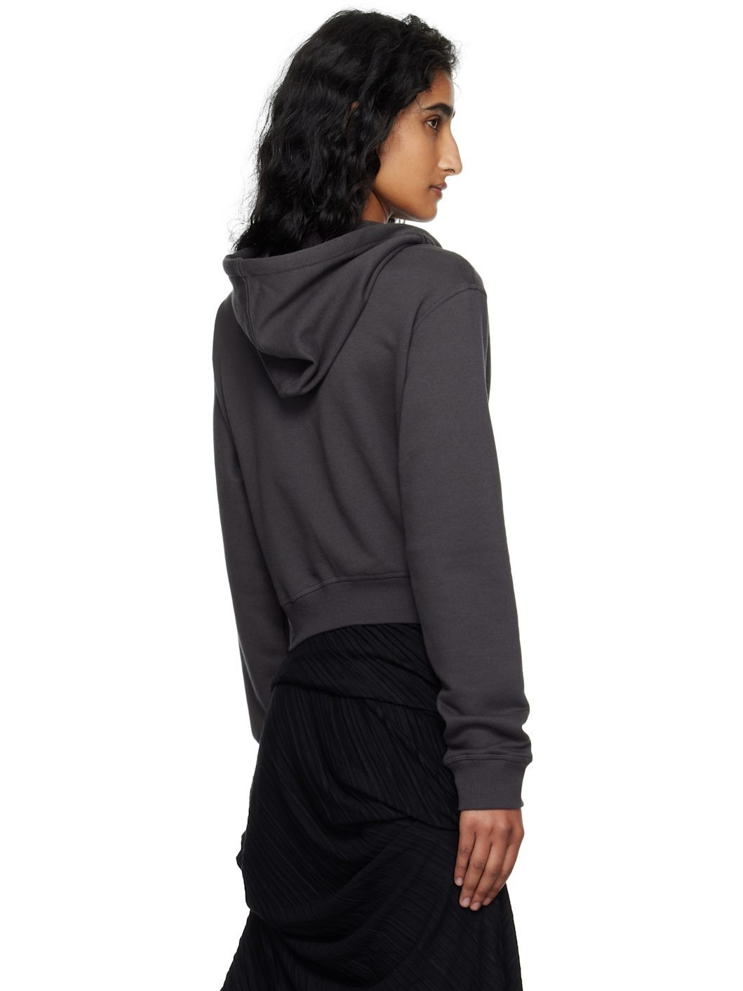 Gray Ruffle Hoodie - 3