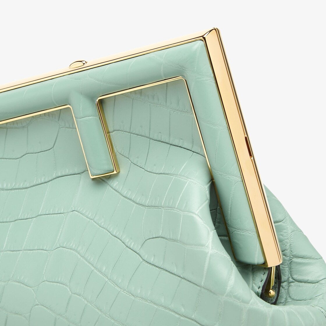 Mint green crocodile leather bag - 5