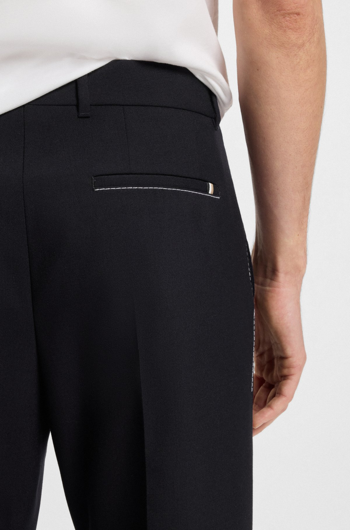 RELAXED-FIT TROUSERS IN MELANGE WOOL - 5