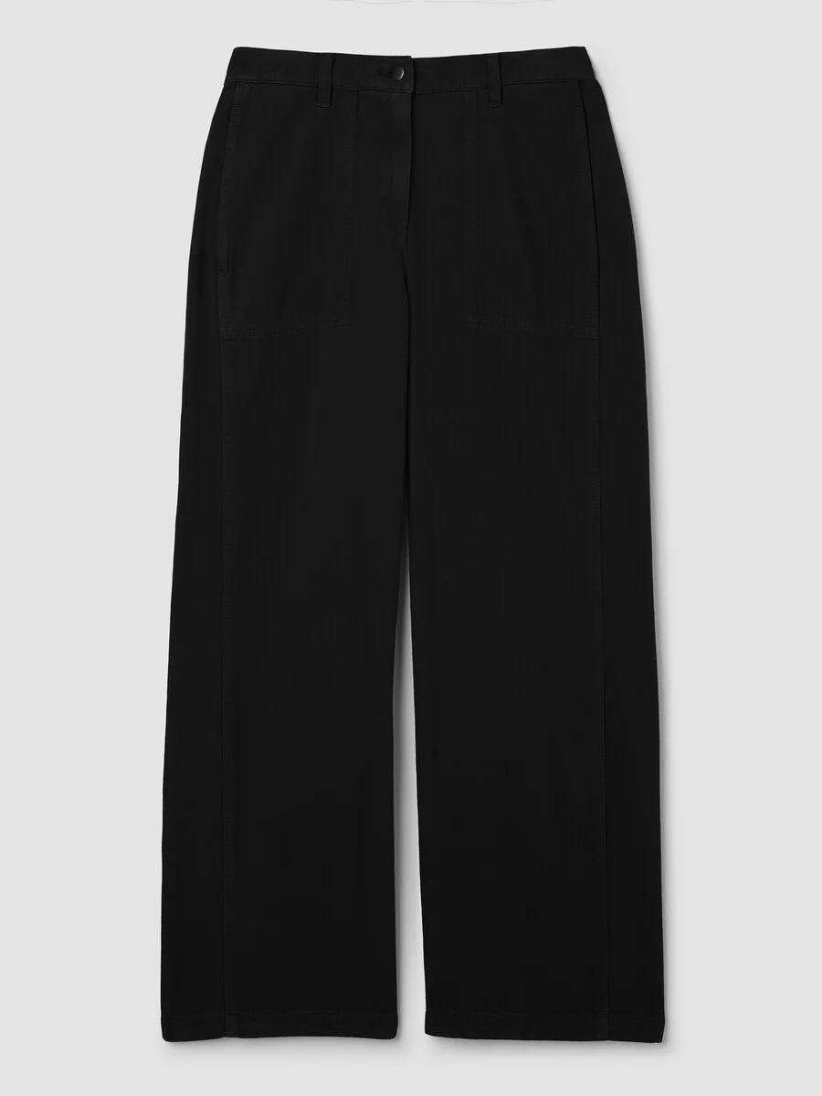 Garment-Dyed Utility Cotton Wide-Leg Pant - 1