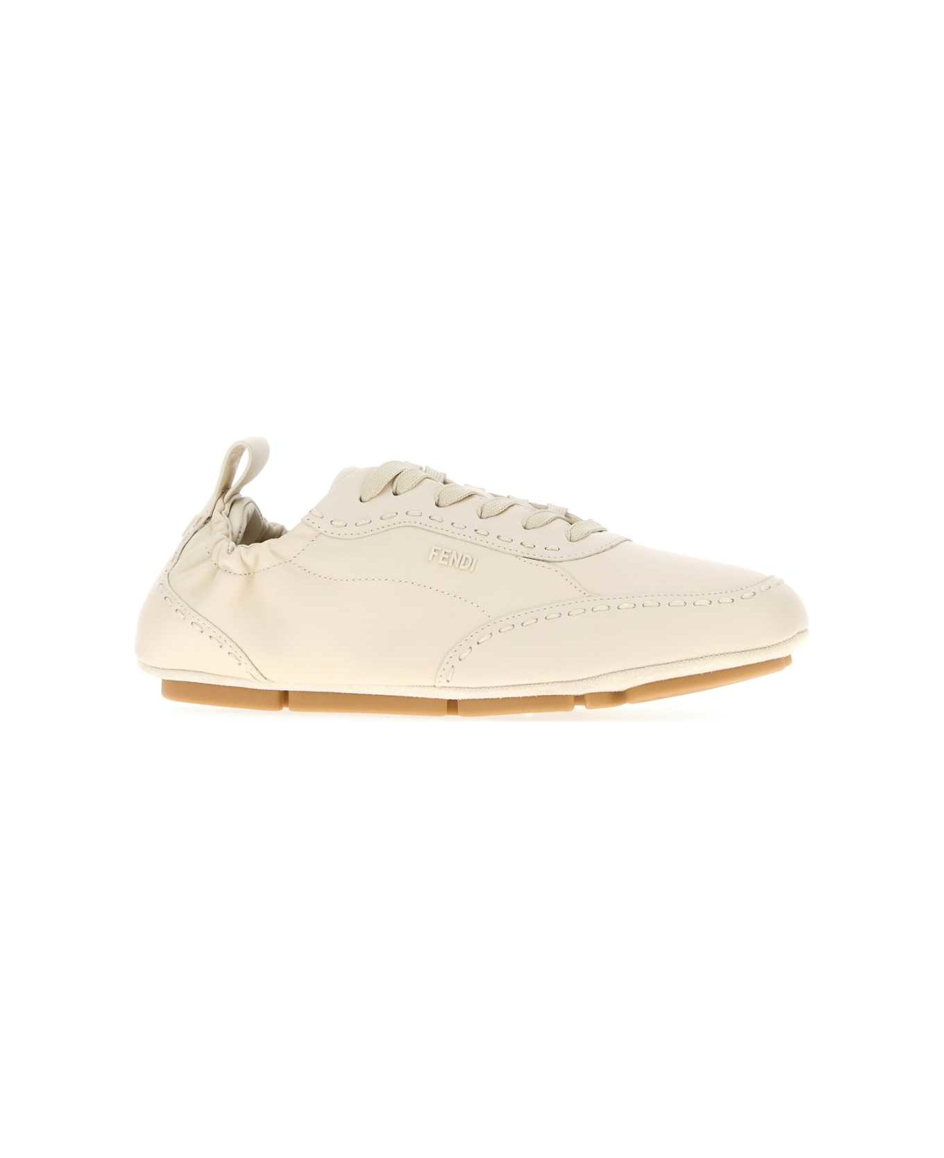 Ivory Leather Fendi Fit Sneakers - 2