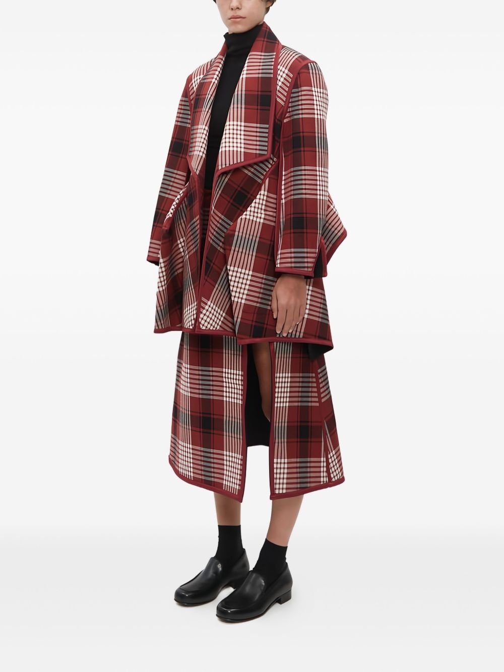 check-print jacket - 2