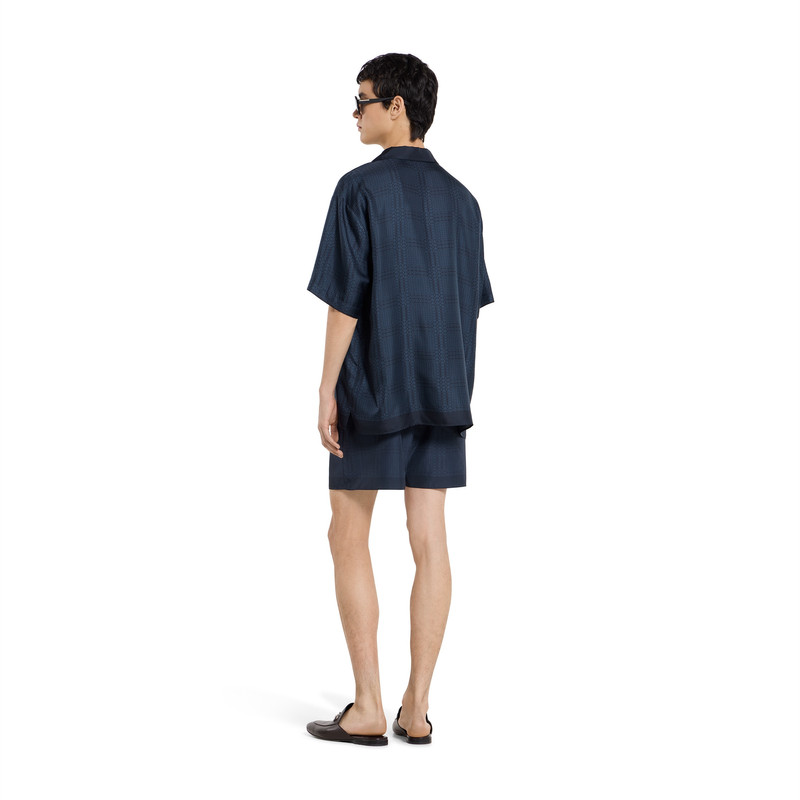Printed silk twill bowling shirt 4