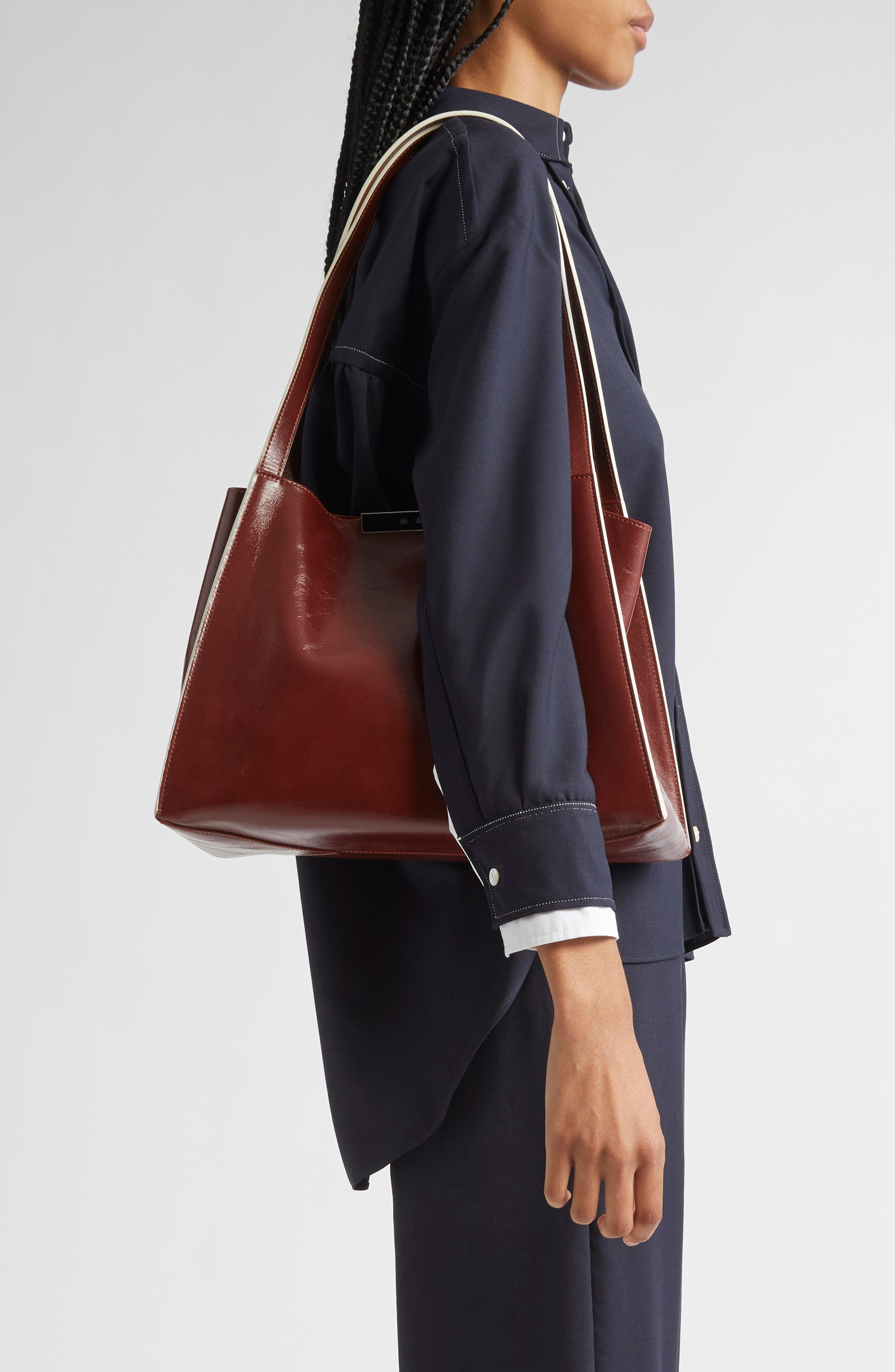 Marni Small East/West Leather Tote in 627 - 2