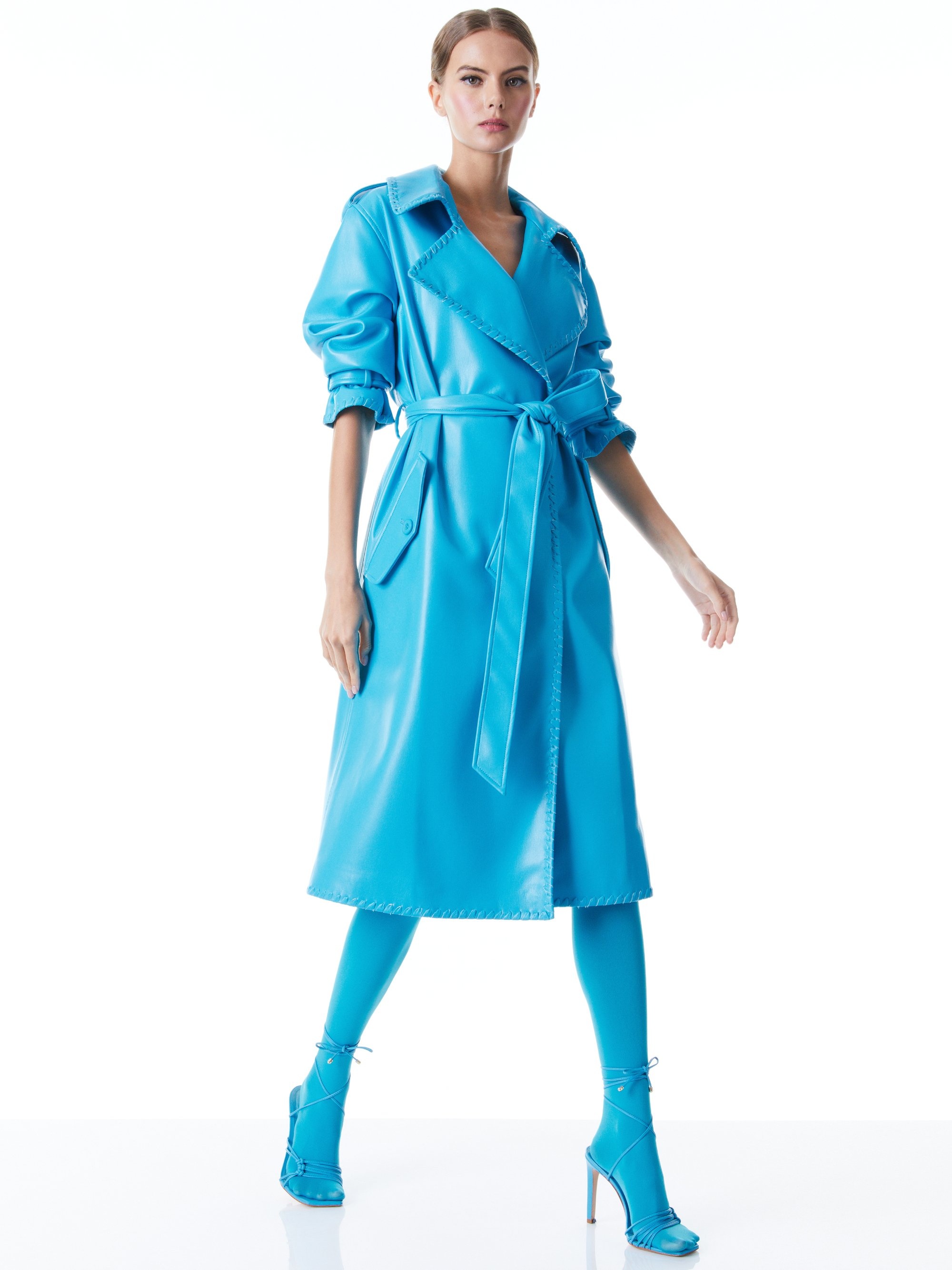 NEVADA VEGAN LEATHER TRENCH COAT - 4