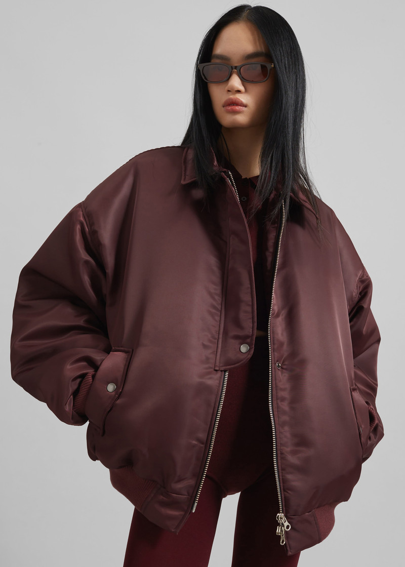 Nalden Padded Bomber Jacket - Burgundy 7
