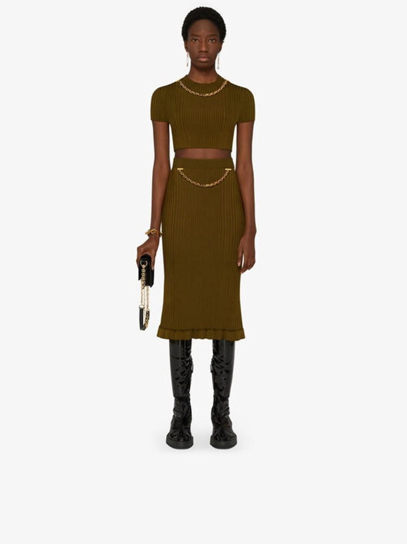 Givenchy SKIRT IN RIBBED KNIT WITH CHAIN outlook