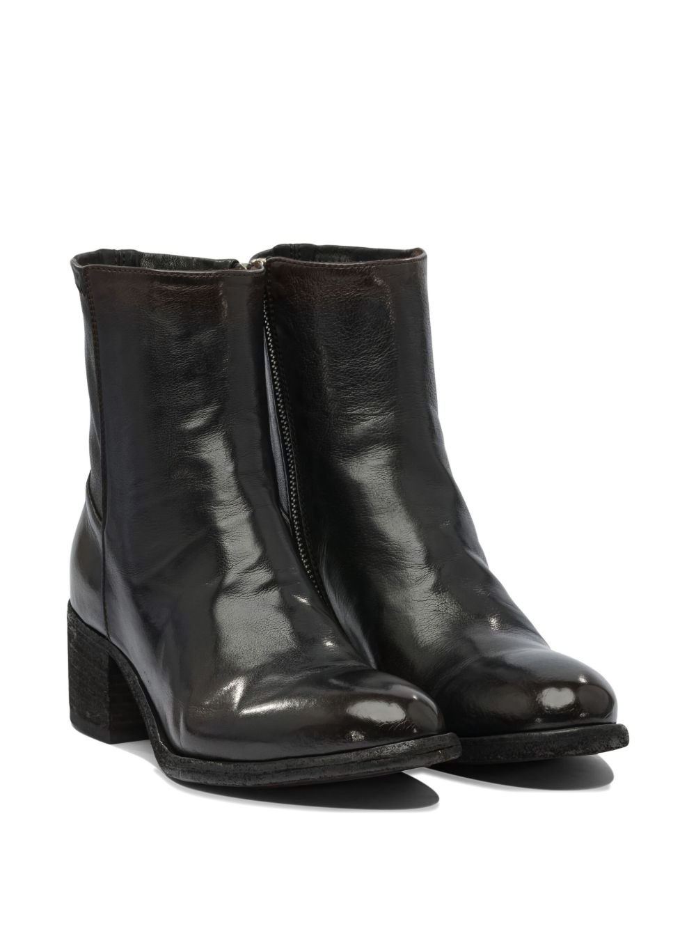 55mm zip-detail leather boots - 2