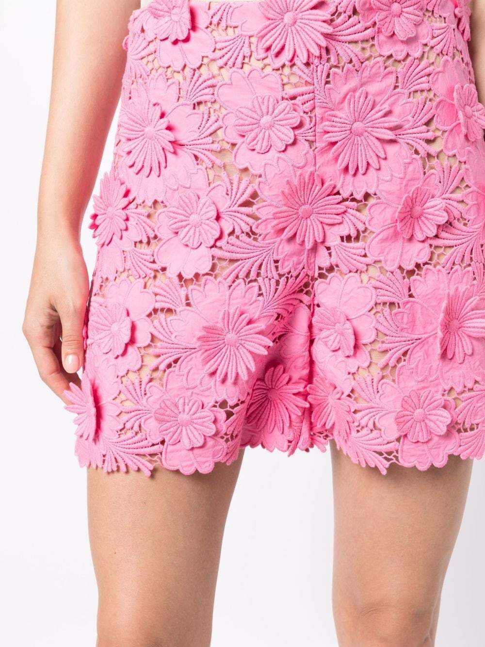 floral-lace high-waisted shorts - 5