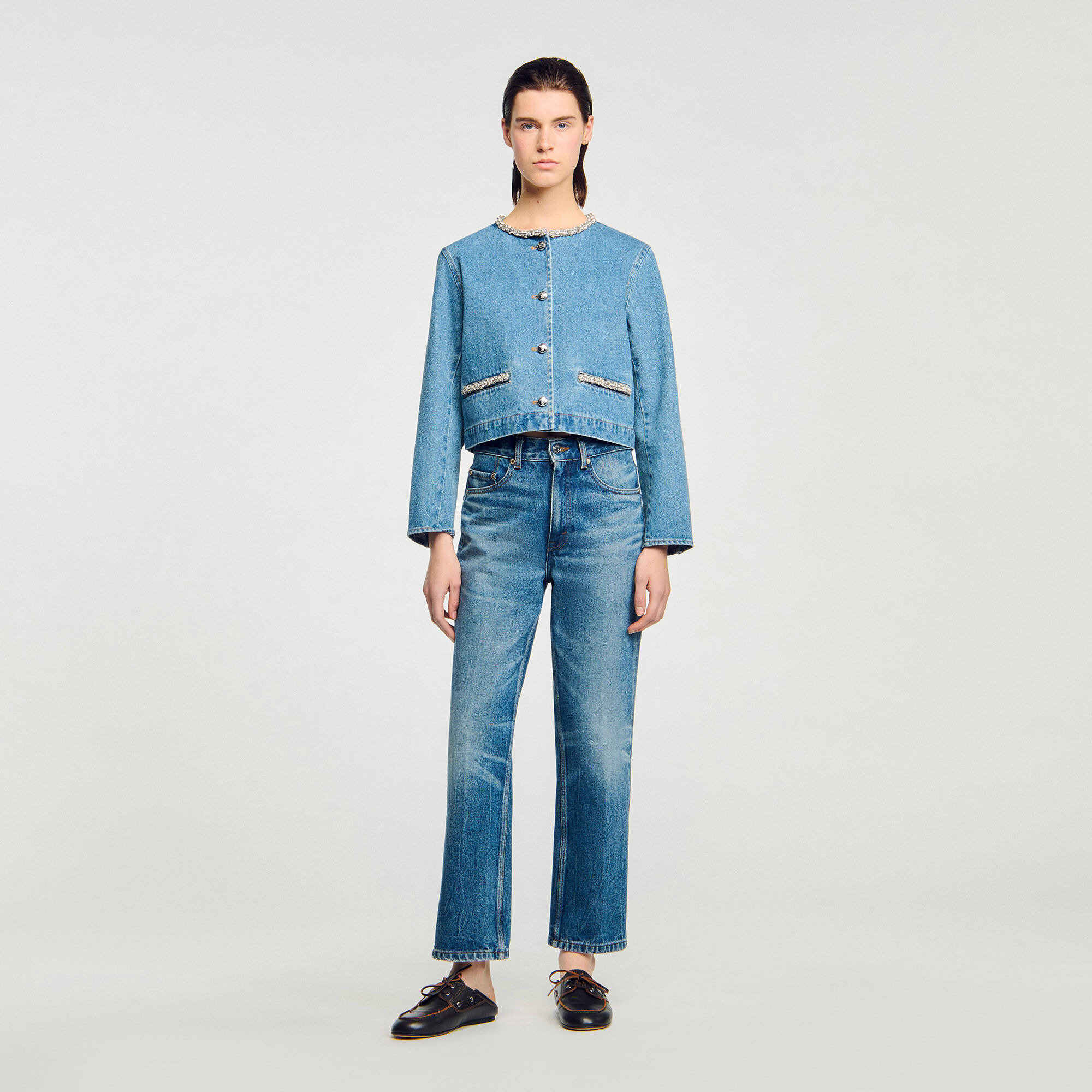 RHINESTONE DENIM JACKET - 6