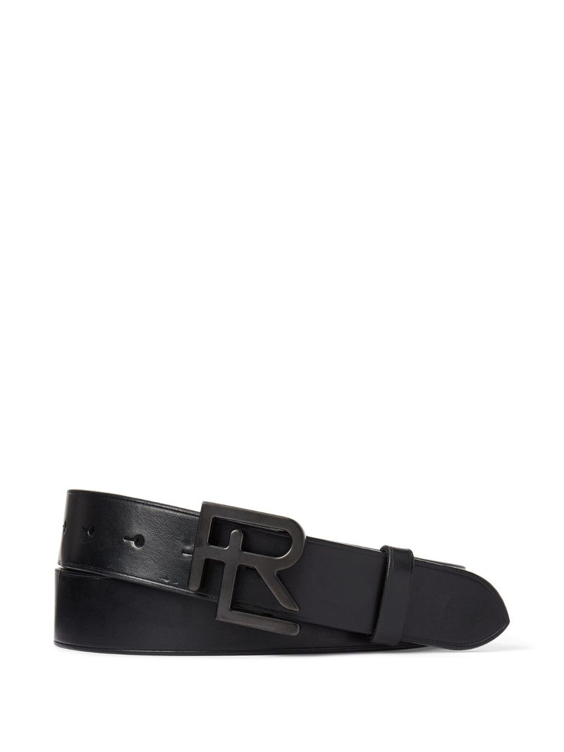 logo-buckle leather belt 1