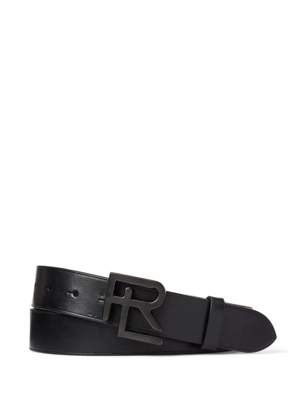 logo-buckle leather belt - 1