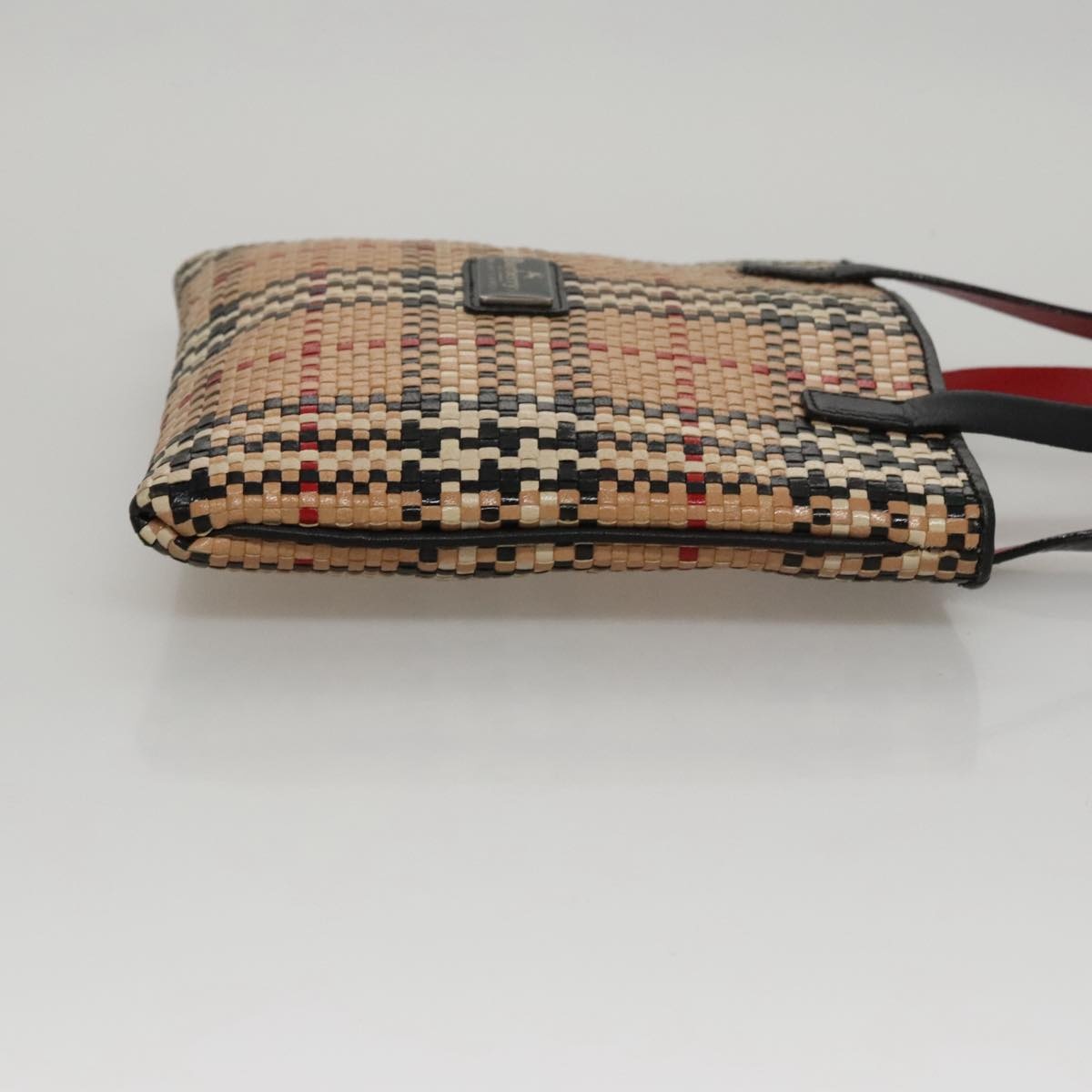 Burberry Nova Check Blue Label Hand Bag Leather Beige - 3