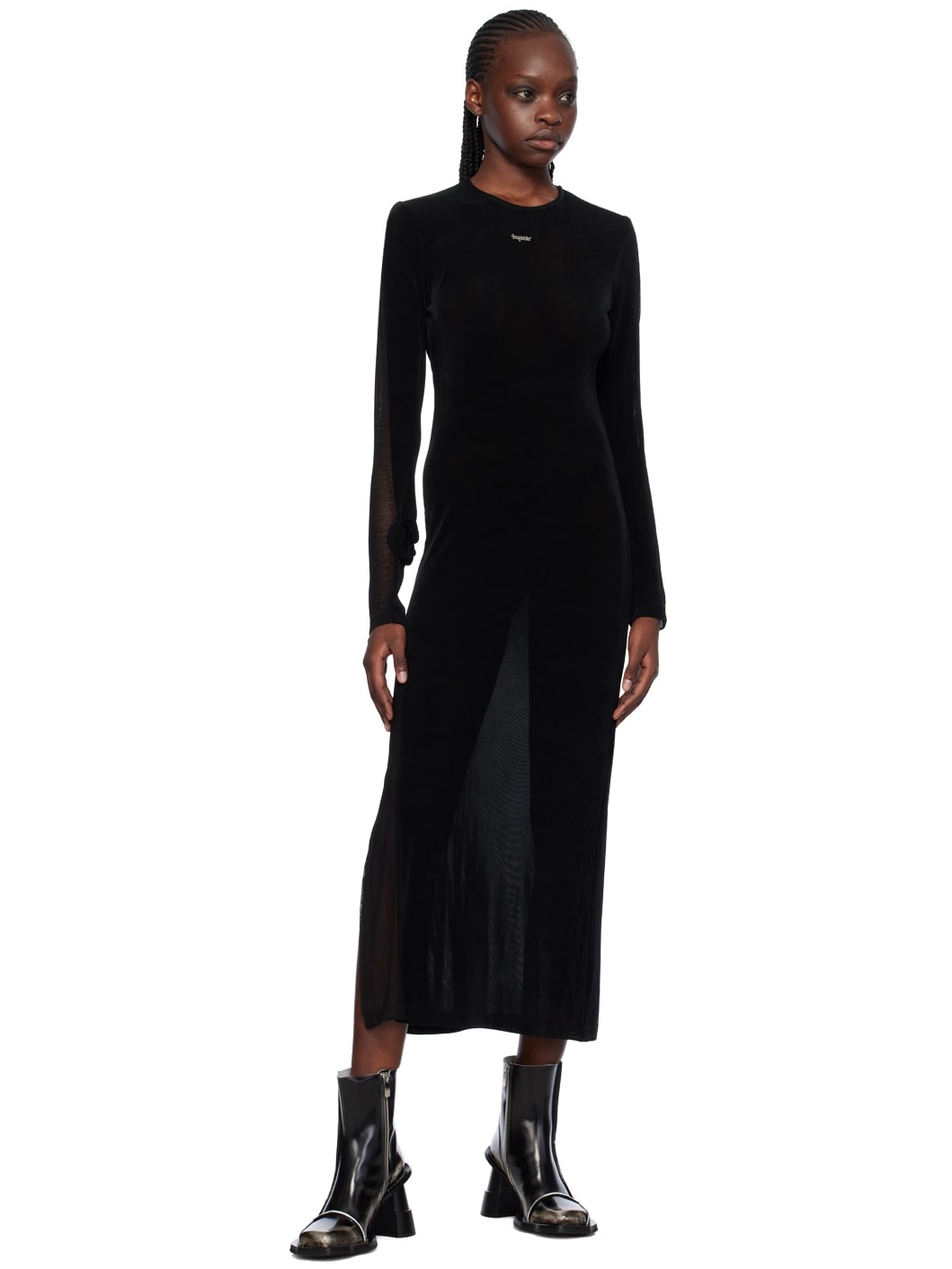 Black Ribbon Maxi Dress - 4