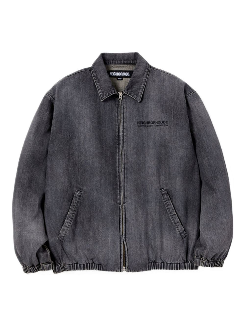 zip-up cotton denim jacket - 1