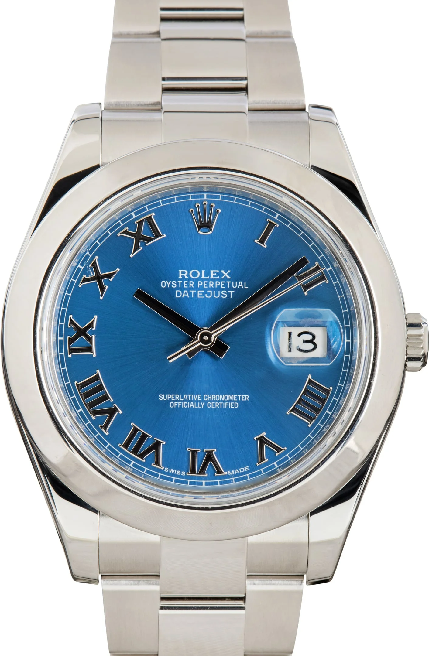 Pre-Owned Rolex Datejust II Azzurro Blue Roman Dial Ref 116300 - 1